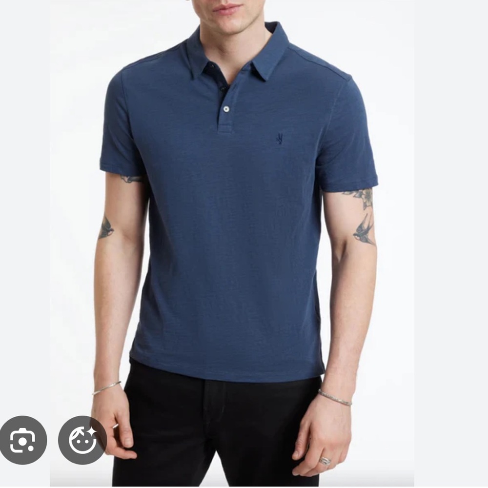 John Varvatos Slate Blue Short Sleeve Polo